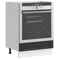 Oven Cabinet "Porto" Black Engineered Wood