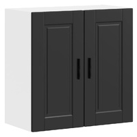 Kitchen Wall Cabinet "Porto" Black Engineered Wood