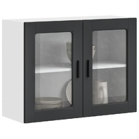 Kitchen Wall Cabinet with Glass Door "Porto" Black
