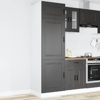 Kitchen Cupboard "Porto" Black Engineered Wood