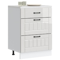 Kitchen Base Cabinet "Lucca" High Gloss White Engineered Wood