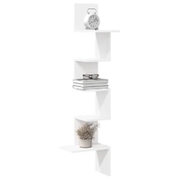 Wall Corner Shelf White 32x32x127.5 cm Engineered Wood