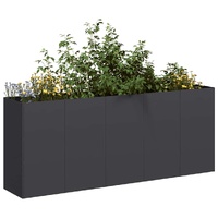 Planter Black 200x40x80 cm Cold-rolled Steel