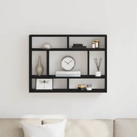 Wall Shelf Black Oak 75x16x55 cm Engineered Wood