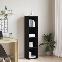 Book Cabinet Black Oak 36 x 30 x 143 cm Engineered Wood