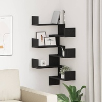 Wall Shelf 2 pcs Black Oak 40 x 40 x 49,5 cm Engineered Wood