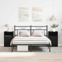 Bedside Cabinet 2 pcs Black Oak 40 x 35 x 65 cm Engineered Wood