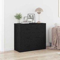 Sideboard with Drawer Black Oak 80 x 33 x 70 cm Engineered Wood