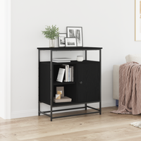 Sideboard Black Oak 69 x 35 x 80 cm Engineered Wood