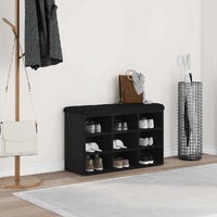 Shoe Bench with Shelf Black 82 x 32 x 50 cm Engineered wood