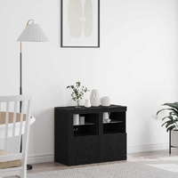 LED Sideboard 2 pcs Black Oak 41 x 37 x 67 cm Engineered Wood
