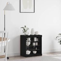 LED Sideboard Black Oak 60,5 x 37 x 67 cm Engineered Wood