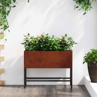 Raised Garden Planter Rusty 60 x 26 x 45 cm Weathering Steel