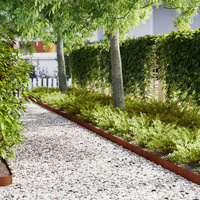 Lawn Edging 30 pcs Brown 100 x 0.05 x 20 cm Weathering Steel
