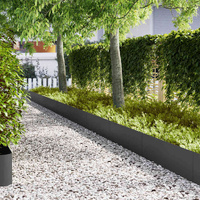 Lawn Edging 20 pcs Black 100 x 0.05 x 30 cm Cold Rolled Steel
