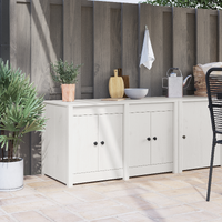Kitchen Cabinet MEPPEL White 106 x 55 x 64 cm Solid Pine wood