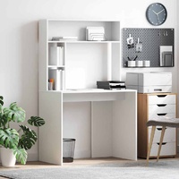 Desk with Shelf White 91 x 50 x 149 cm Engineered Wood