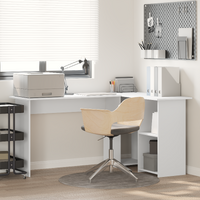 Desk with Shelf White 142 x 102 x 73 cm Engineered Wood