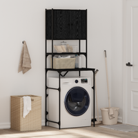 Washing Machine Cabinet Black 0ak 68 x 48,5 x 194 cm