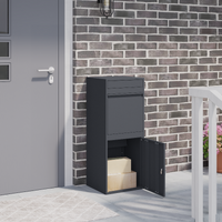Parcel Drop Box with Storage Anthracite 41 x 38 x 103 cm Steel