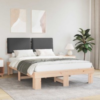 Bed Frame with Upholstered Headboard Dark Grey 150 x 200 cm