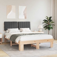 Bed Frame with Upholstered Headboard Dark Grey 135 x 190 cm