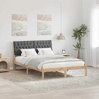 Bed Frame with Upholstered Headboard Brown 135 x 190 cm