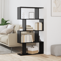 Book Cabinet Black Oak 70 x 24 x 129 cm Engineered Wood