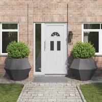 Planter 2 pcs Black 100 x 100 x 80 cm Steel