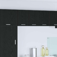 Hanging Cabinet with Door Black Oak and White 30 x 31 x 40 cm