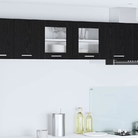 Hanging Cabinet with Door Black Oak and White 80 x 31 x 40 cm
