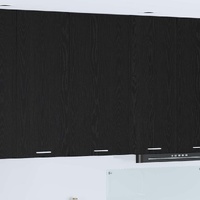 Hanging Cabinet with Door Black Oak and White 50 x 31 x 100 cm