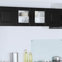 Wall Glass Cabinet LUCCA Black 80 x 31 x 40 cm Engineered Wood