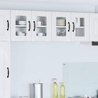 Wall Glass Cabinet LUCCA High Gloss White 60 x 31 x 40 cm