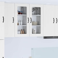 Wall Glass Cabinet LUCCA 2 pcs White 40 x 31 x 80 cm