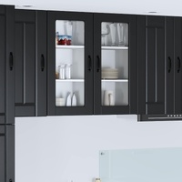 Wall Glass Cabinet LUCCA Black 40 x 31 x 80 cm Engineered Wood