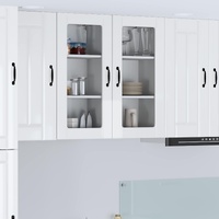 Wall Glass Cabinet LUCCA High Gloss White 40 x 31 x 80 cm