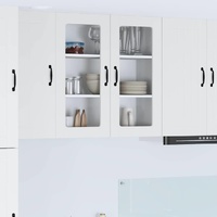 Wall Glass Cabinet LUCCA White 80 x 31 x 80 cm Engineered Wood