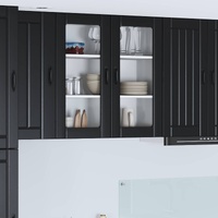 Wall Glass Cabinet LUCCA Black 80 x 31 x 80 cm Engineered Wood