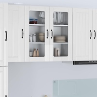 Wall Glass Cabinet LUCCA High Gloss White 80 x 31 x 80 cm