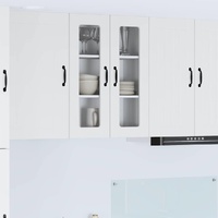 Wall Glass Cabinet LUCCA White 60 x 31 x 80 cm Engineered Wood