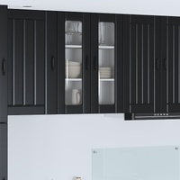 Wall Glass Cabinet LUCCA Black 60 x 31 x 80 cm Engineered Wood