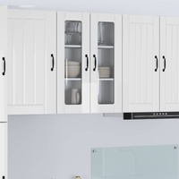 Wall Glass Cabinet LUCCA High Gloss White 60 x 31 x 80 cm