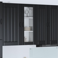 Wall Glass Cabinet LUCCA Black 40 x 31 x 100 cm Engineered Wood