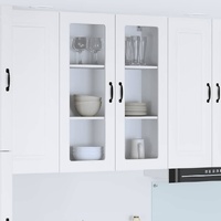 Wall Glass Cabinet LUCCA White 80 x 31 x 100 cm Engineered Wood