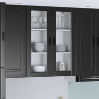 Wall Glass Cabinet LUCCA Black 80 x 31 x 100 cm Engineered Wood