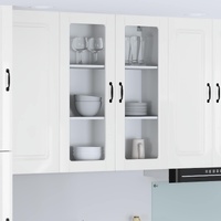 Wall Glass Cabinet LUCCA High Gloss White 80 x 31 x 100 cm