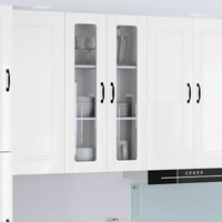 Wall Glass Cabinet LUCCA High Gloss White 60 x 31 x 100 cm