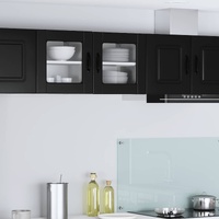 Wall Glass Cabinet PORTO 2 pcs Black 40 x 31 x 40 cm