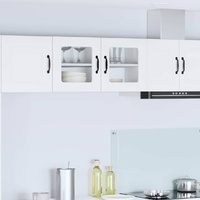Wall Glass Cabinet PORTO White 80 x 31 x 40 cm Engineered Wood